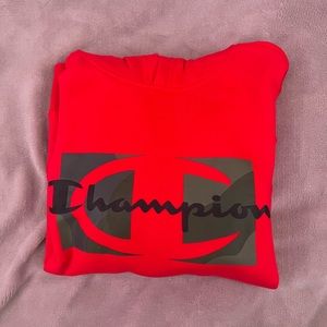 Red champion hoodie size small